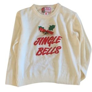 Christmas Jingle Bells White cream sweater